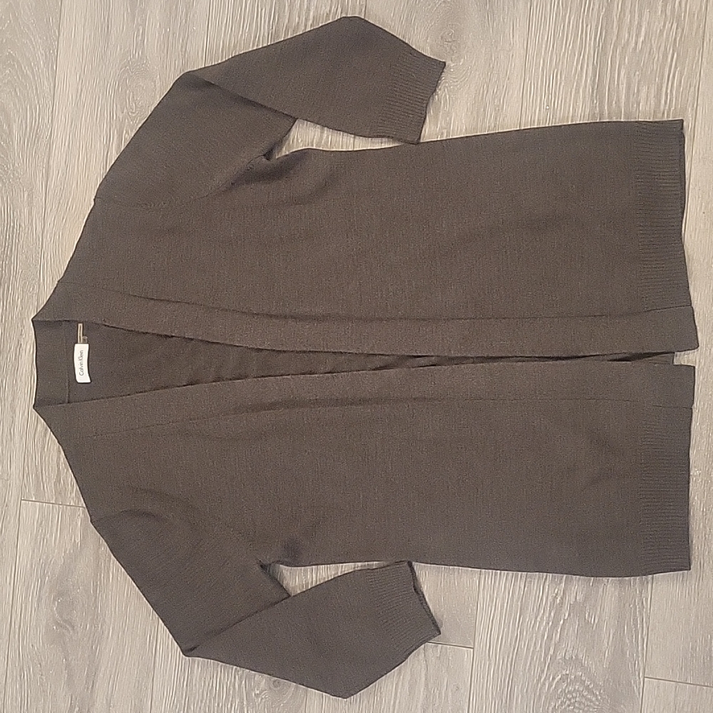 CALVIN KLEIN OPEN FRONT DARK GREY CARDIGAN SIZE MEDIUM